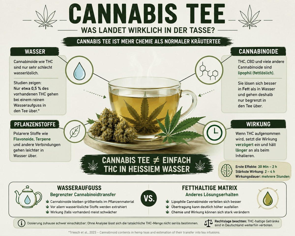 Cannabis Tee: Wirkung, Zubereitung & was wirklich im Tee landet