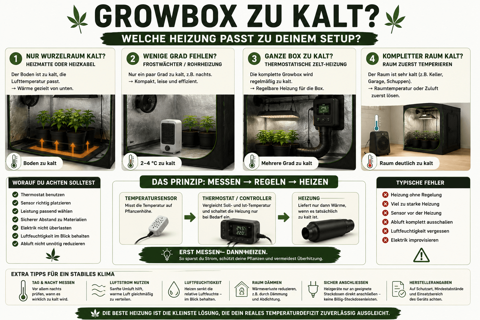 Growbox Heizung: Wann brauchst du eine Heizung im Growzelt?