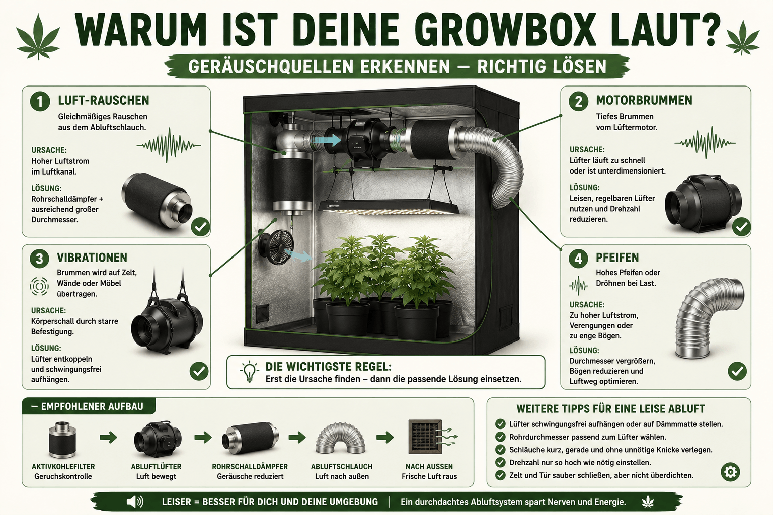 Rohrschalldämpfer Growbox: So wird deine Abluft leiser