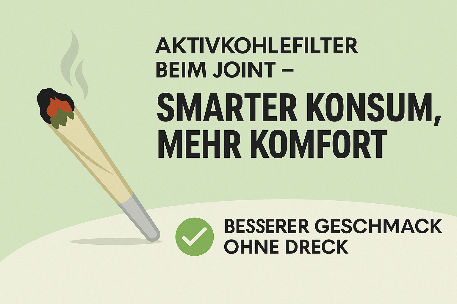 „Infografik: Wirkung und Funktion von Aktivkohlefiltern beim Rauchen von Joints und Zigaretten – erklärt anhand eines modernen Illustrationsstils“