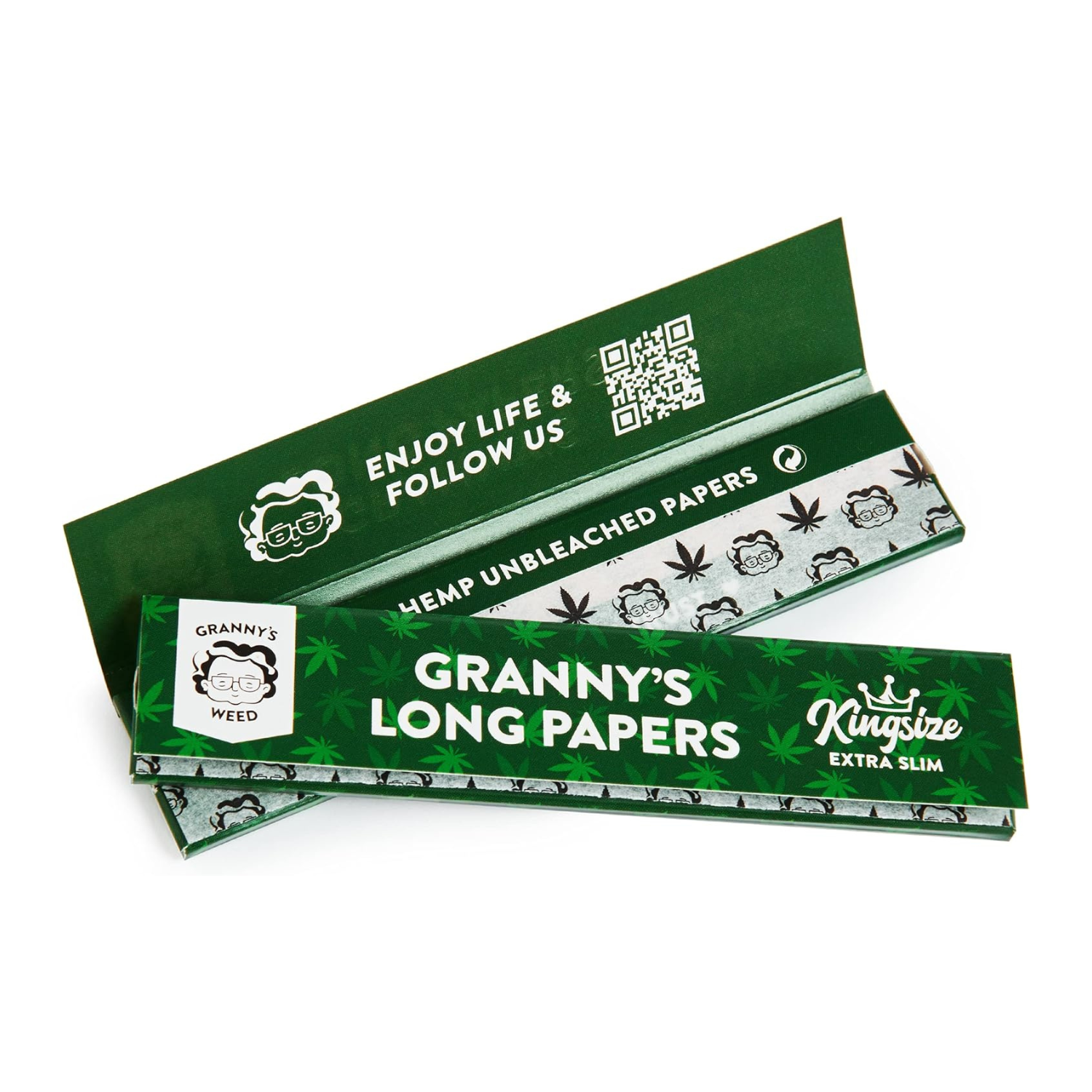 6x Granny's® Organic Long Papers extra Slim aus Hanf | King Size | 36 Blatt ungebleicht | Organic Hemp | 108 x 36 mm Neuauflage ! Queen size !