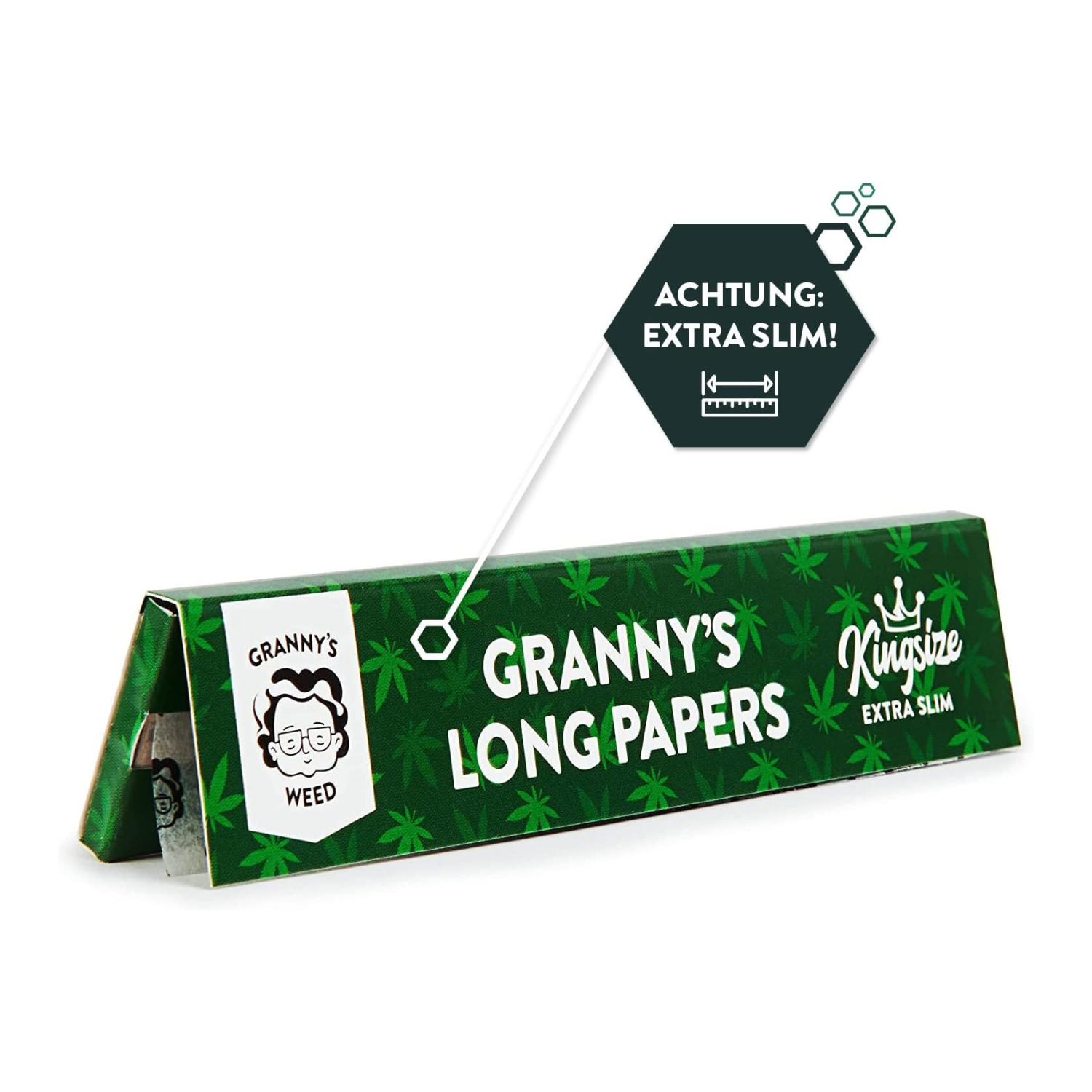 6x Granny's® Organic Long Papers extra Slim aus Hanf | King Size | 36 Blatt ungebleicht | Organic Hemp | 108 x 36 mm Neuauflage ! Queen size !