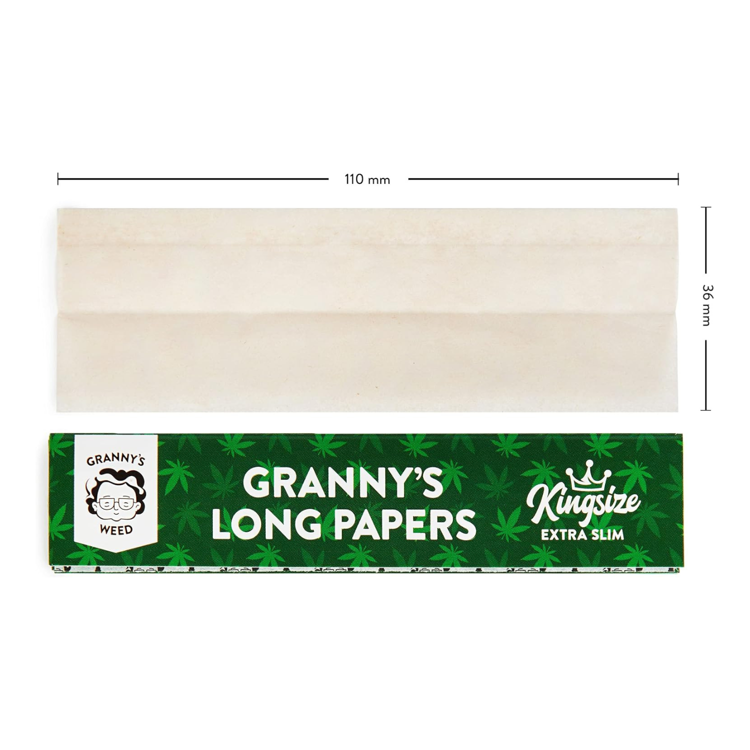 6x Granny's® Organic Long Papers extra Slim aus Hanf | King Size | 36 Blatt ungebleicht | Organic Hemp | 108 x 36 mm Neuauflage ! Queen size !