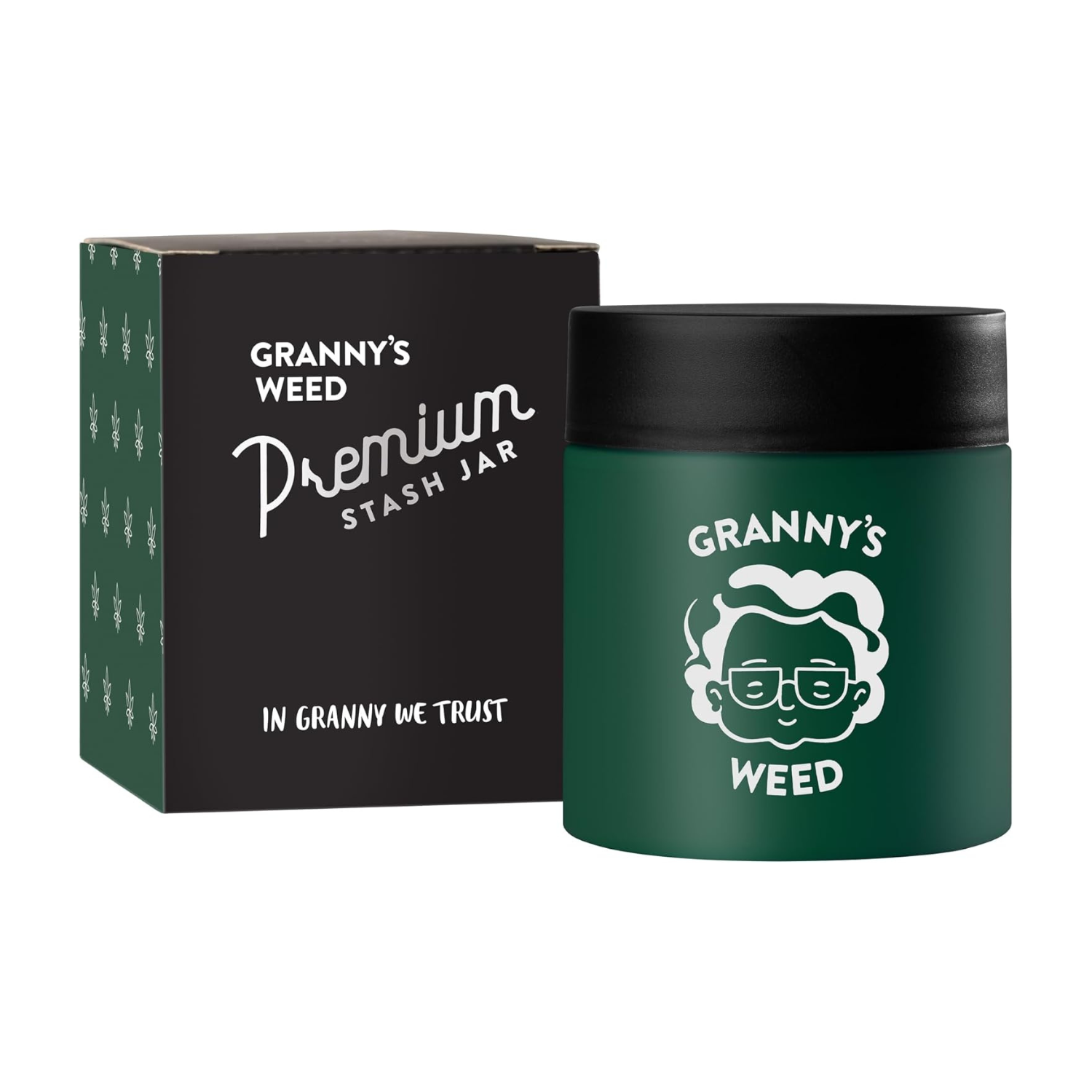 Granny's® Premium Stash Jar | Omas Kräuterglas | Bis zu 8 Gramm Fassungsvermögen | Grün | 100% Geruchsdicht | UV-Schutz Garantie | Geschenke-Set | Mit Kindersicherung im Deckel | 120 ml | Brokkoliglas