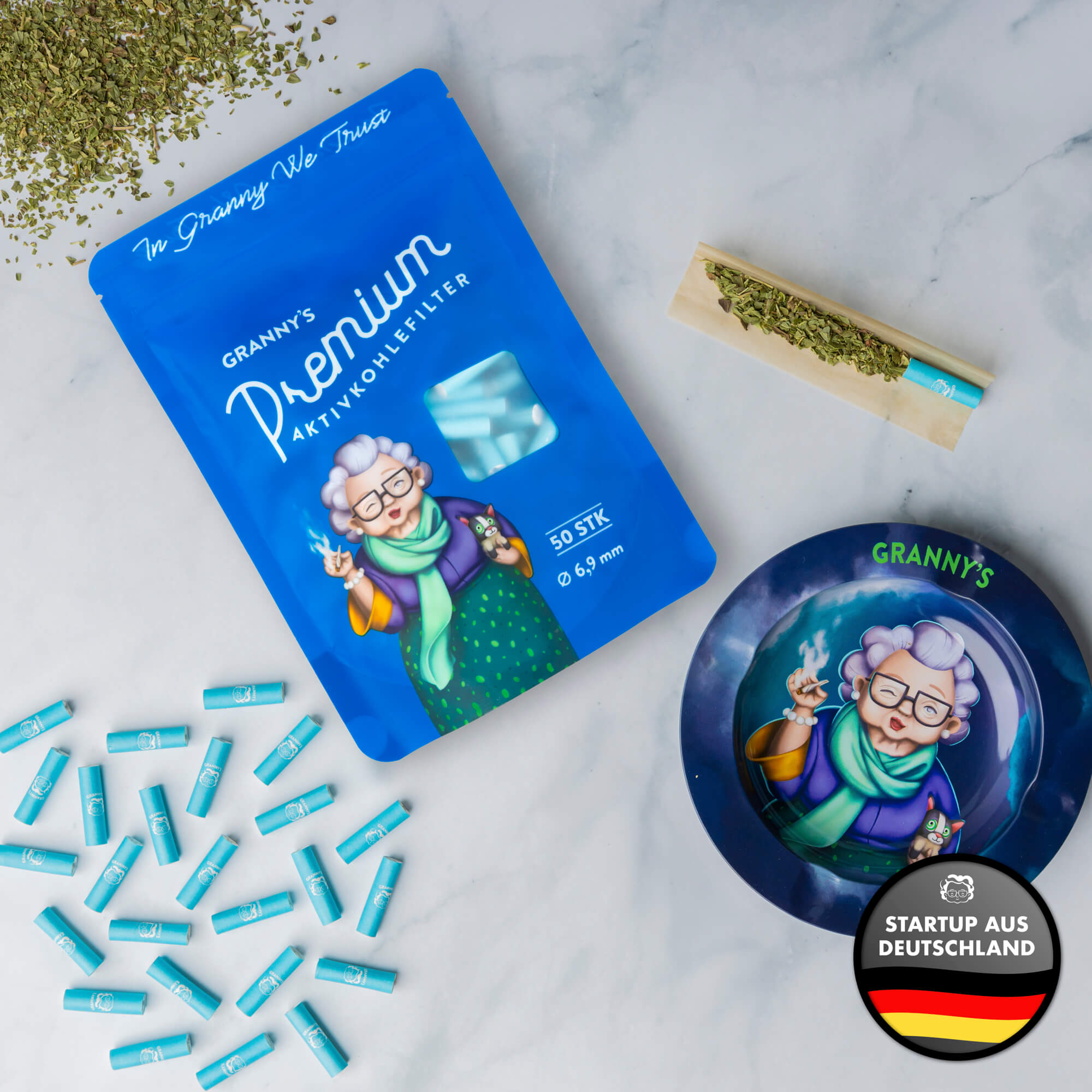 Granny’s® Slim Aktivkohlefilter Set – 100 Stück + 2 Long Papers (5,9 Mm Filter, 108 X 45 Mm, Schwarz)