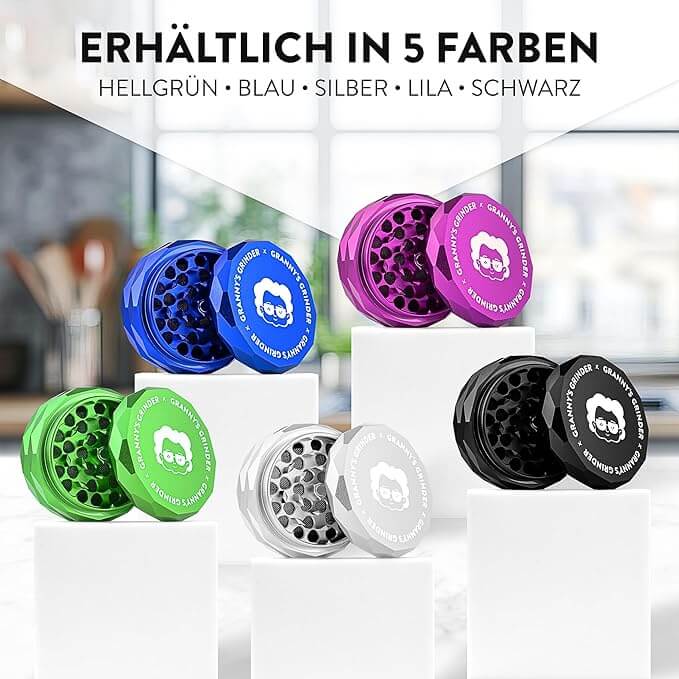 Aluminium Grinder 63 mm – Lila, 4-teilig mit Pollensieb