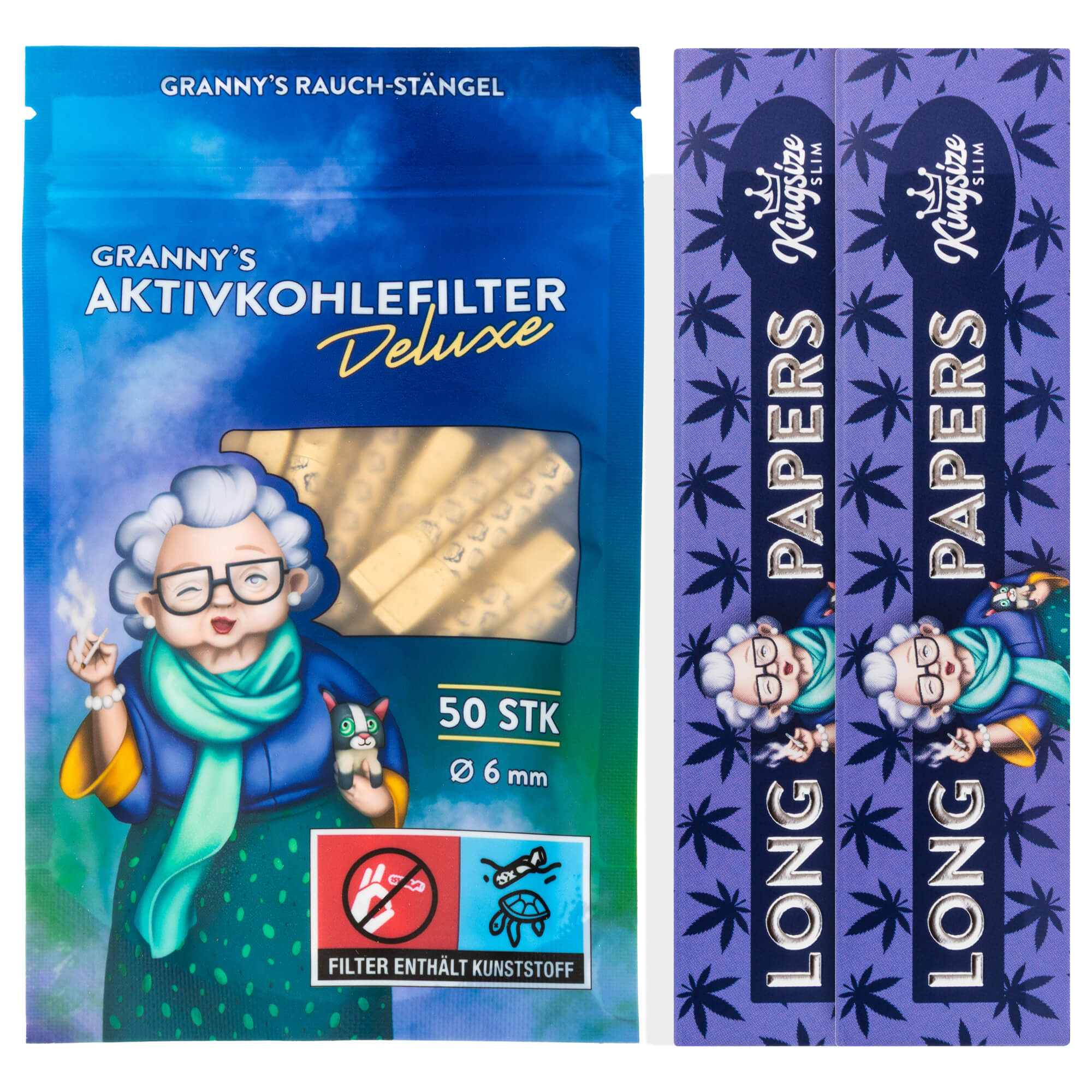 Granny’s Hybrid Aktivkohlefilter Deluxe – 6 mm, 50 Stück