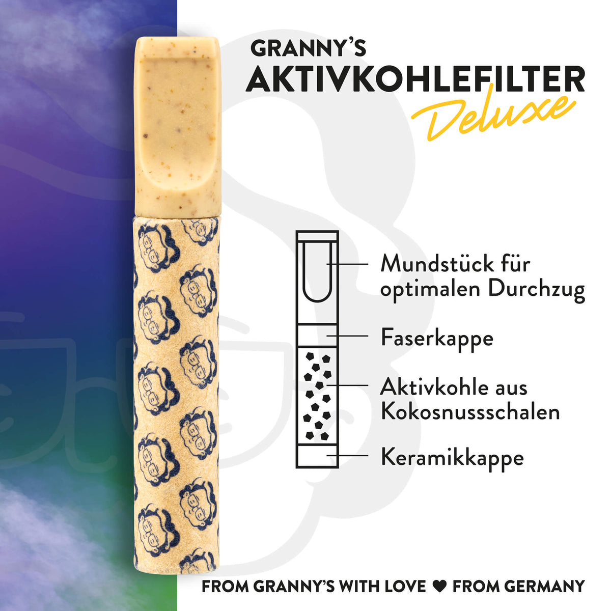 Granny’s Hybrid Aktivkohlefilter Deluxe – 6 mm, 50 Stück - Grannys Weed