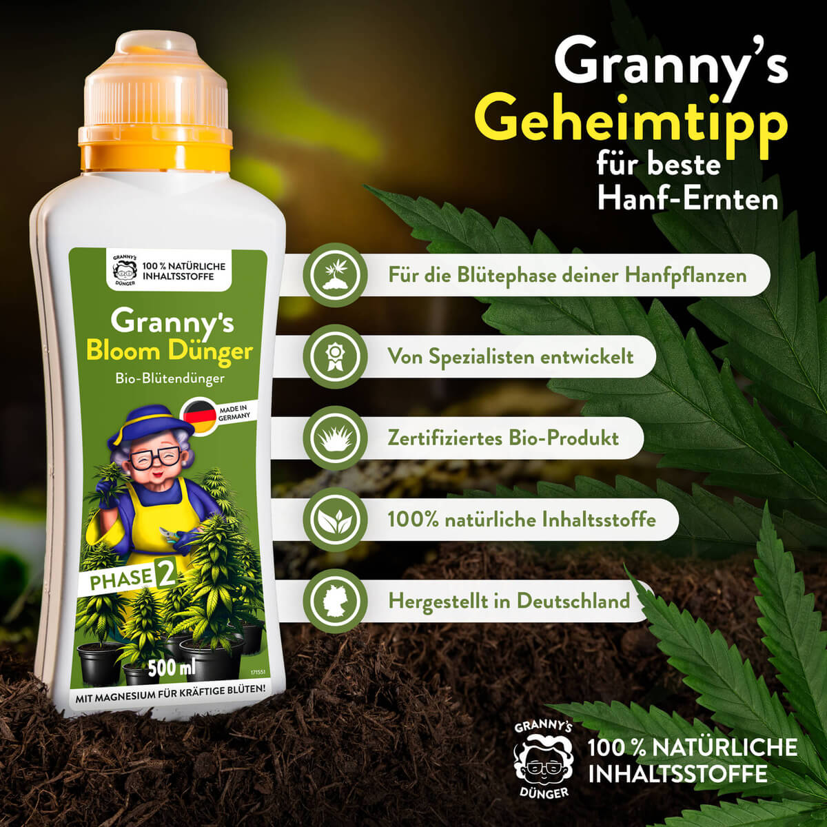 cannabis düngen in der blüte Purgrün Bloom-Dünger 1 Liter main image 0