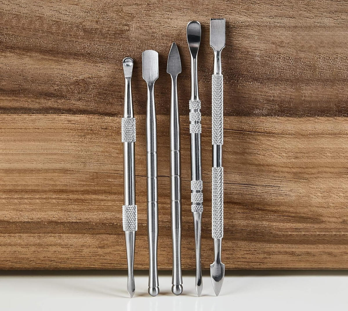5-teiliges Dabbing Tool Set aus Edelstahl mit unterschiedlichen Dabber-Spitzen