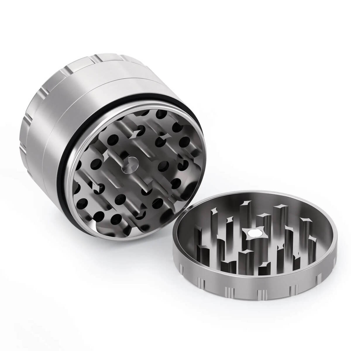 cannabis aufbewahrung edelstahl Edelstahl Grinder 4-teilig mit Pollensieb – Hochwertig & Präzise