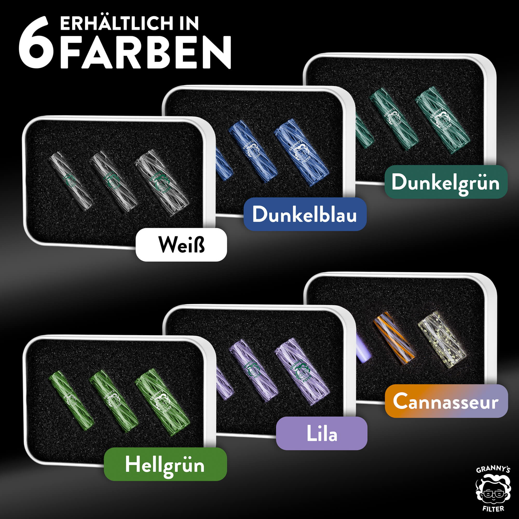 Glas Tips Filter Set 8/10/12 mm – alle Farben im Überblick