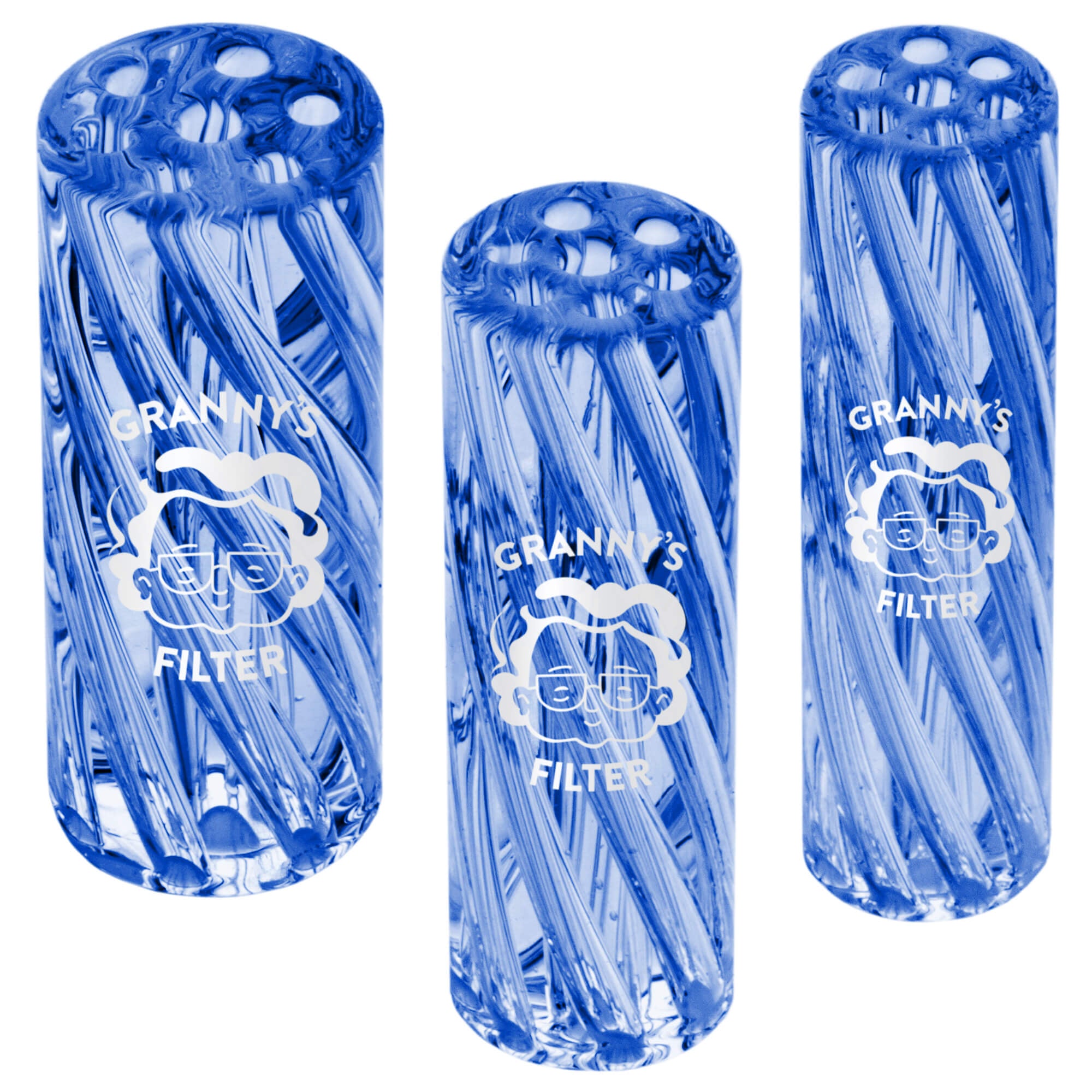 Glas Tips Filter Set 8/10/12 mm in Blau – 3 Größen