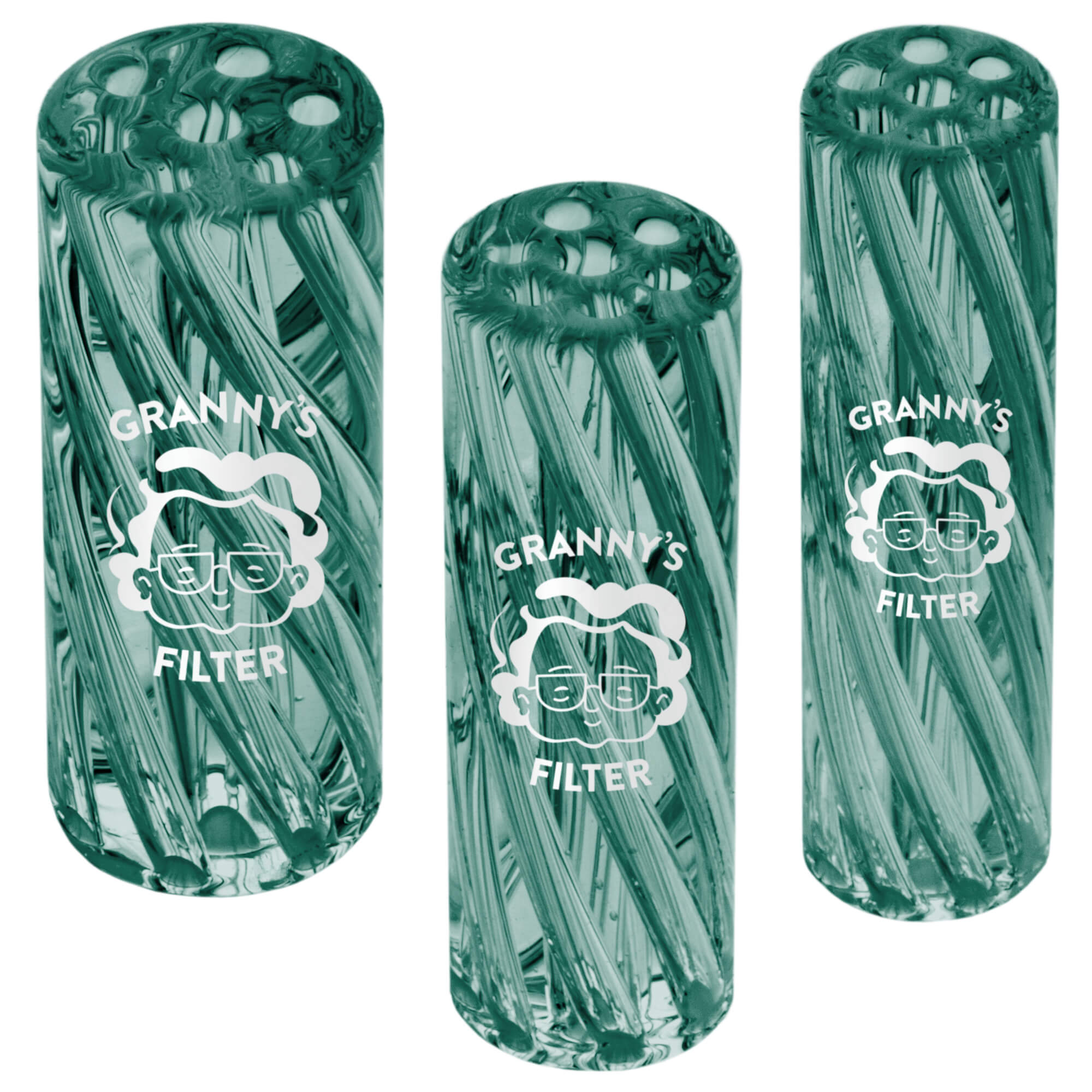 Glas Tips Filter Set 8/10/12 mm in Dunkelgrün – 3 Größen