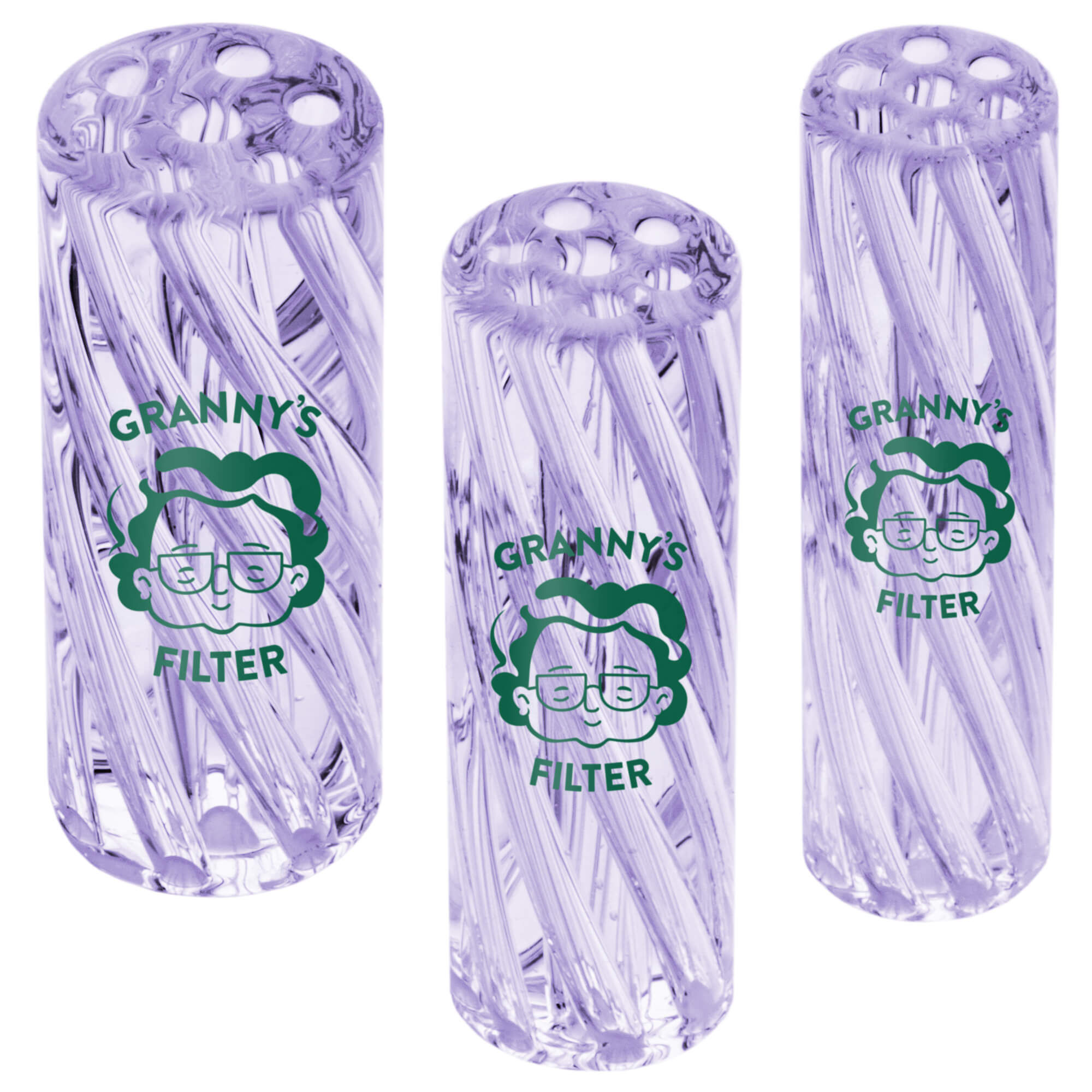 Glas Tips Filter Set 8/10/12 mm in Lila – 3 Größen