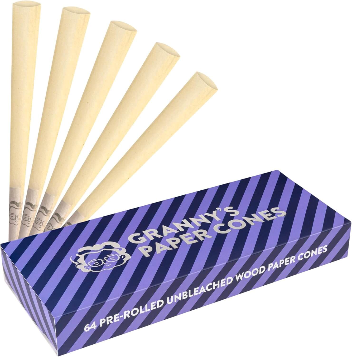 Grannys vorgerollte Zellstoff Cones King Size mit Box und Kegeltueten